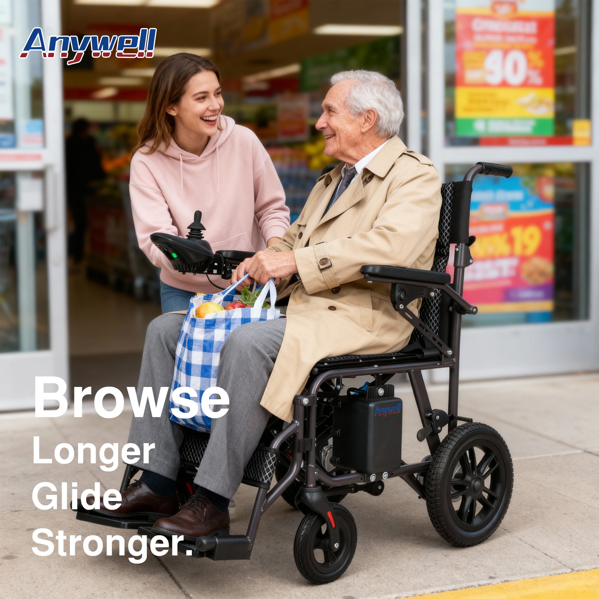 Anywell YS12-15 Foldable Lightweight Electric Wheelchair