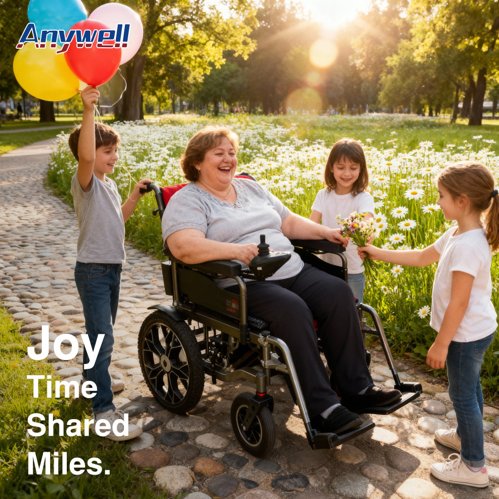 Anywell YS16-1 PLUS:Newly Upgraded Foldable Wide Seat Electric Wheelchair - 330 LBS Capacity, Extra Spacious Seat for Adults