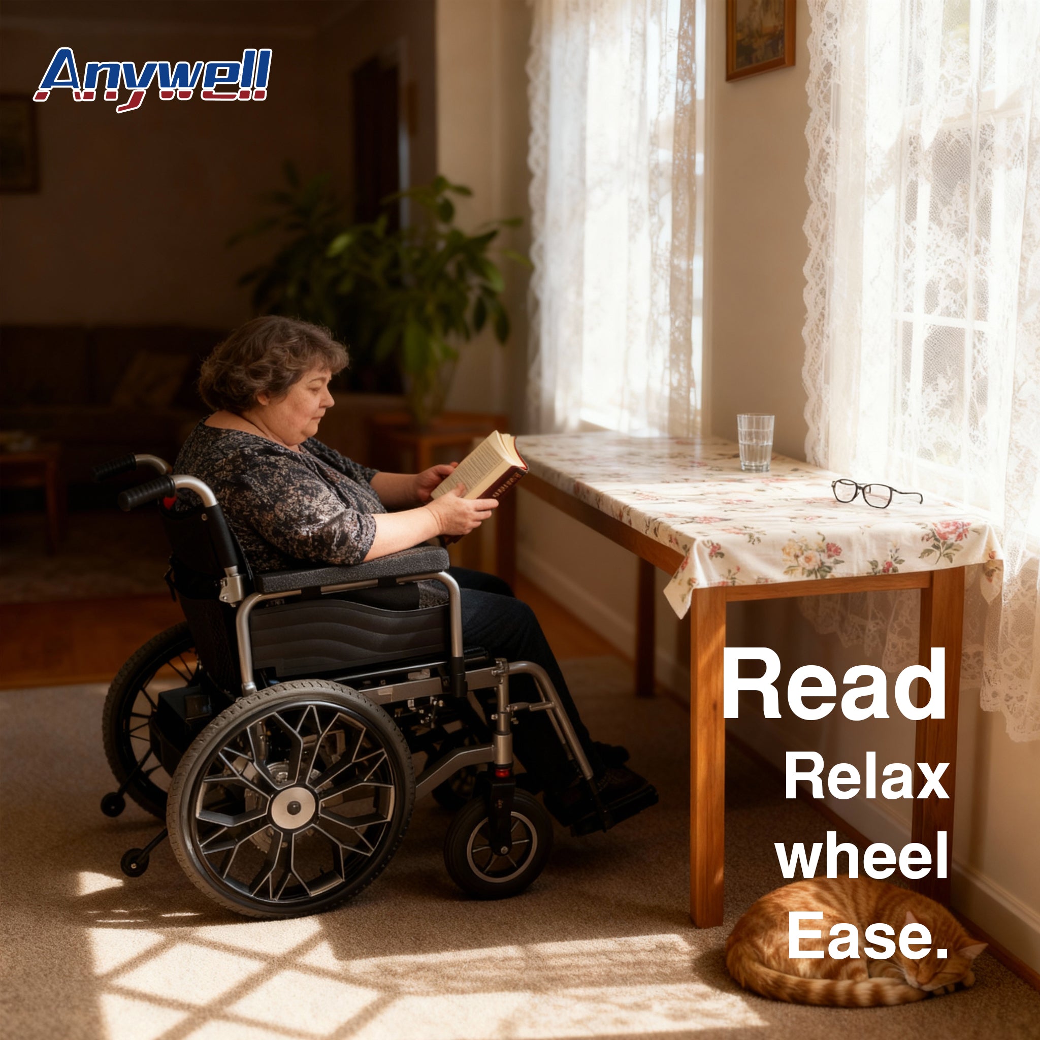 Anywell YS16-1 PLUS Heavy Duty Electric Wheelchair – Foldable Power Chair with Extra Large Seat for Adults