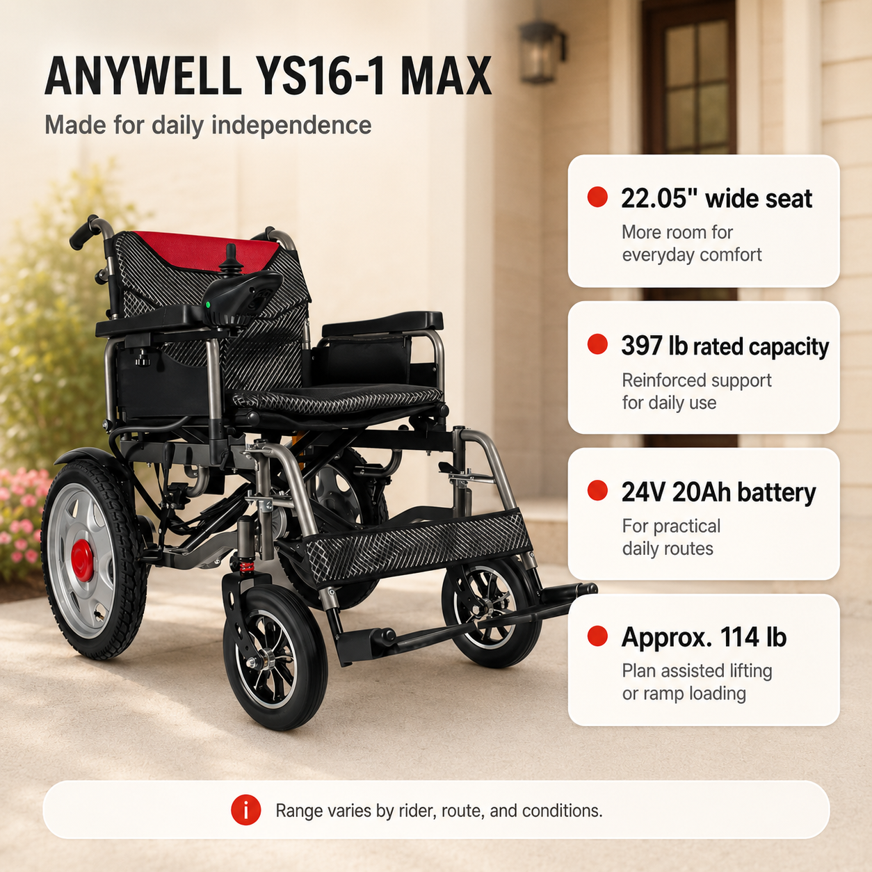 Anywell YS16-1 MAX Wide-Seat Power Wheelchair