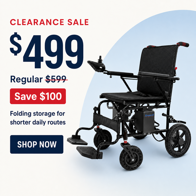 Anywell YS12-15 PLUS foldable electric wheelchair clearance price and product view