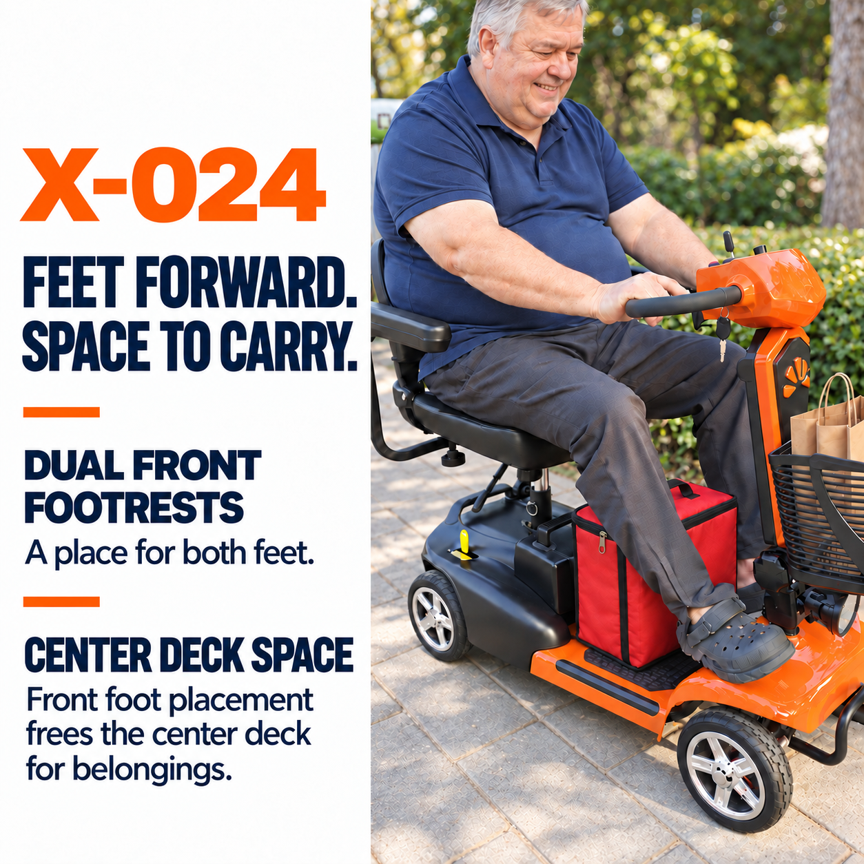 Anywell X-024 Electric Mobility Scooter | 19.7 in Wide Seat | 350W Motor | Up to 20-Mile Range | Approx. 5 MPH | Up to 400 lb Capacity | 24V 20Ah Battery | Approx. 106 lb Net Weight