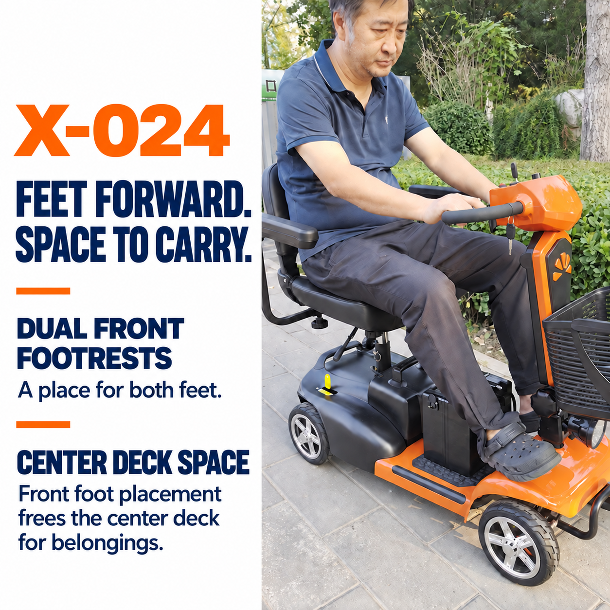 Anywell X-024 Electric Mobility Scooter | 19.7 in Wide Seat | 350W Motor | Up to 20-Mile Range | Approx. 5 MPH | Up to 400 lb Capacity | 24V 20Ah Battery | Approx. 106 lb Net Weight
