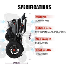 Anywell YA12-5 Long Range Electric Wheelchair - Lightweight Aluminum Alloy, Heavy Duty & Durable - Lowest Price (Limited Stock)