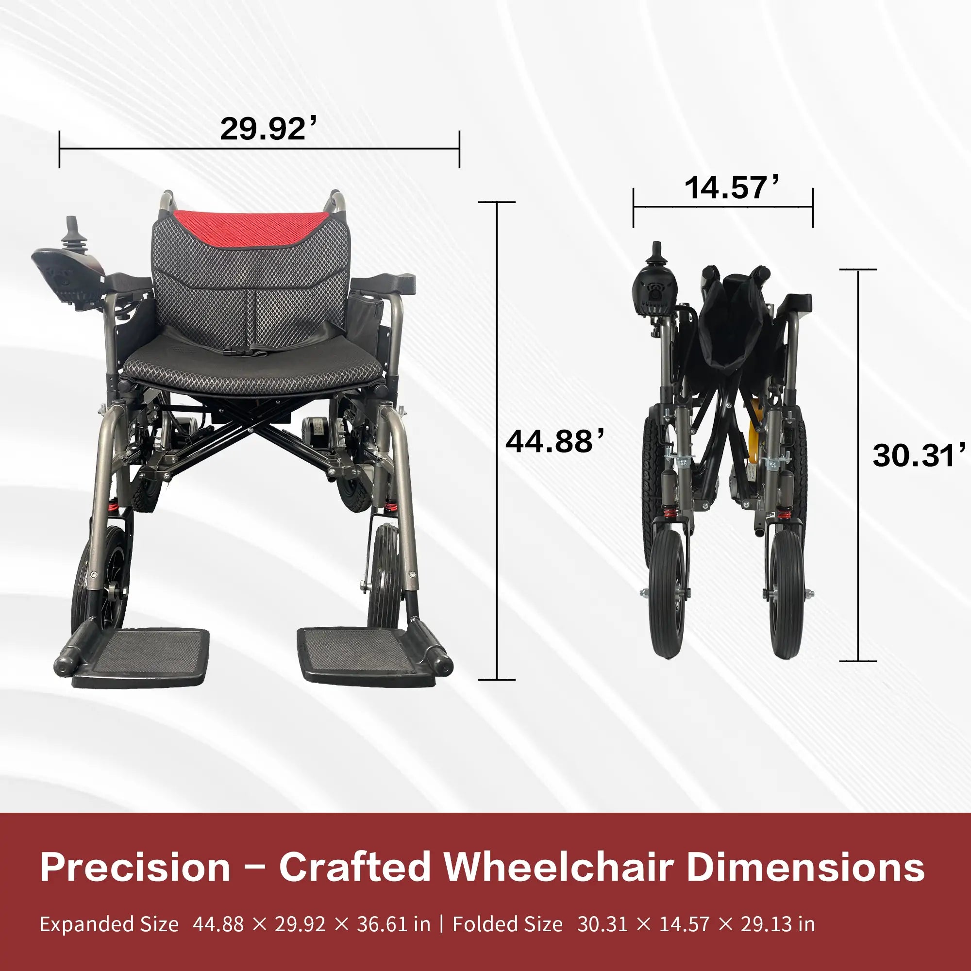 Anywell YS16-1 PLUS：Newly Upgraded Foldable Wide Seat Electric Wheelchair - 330 LBS Capacity, Extra Spacious Seat  for Adults