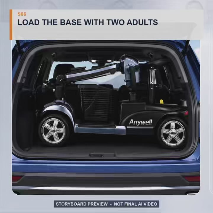 Anywell X-024 mobility scooter folding and disassembly demonstration