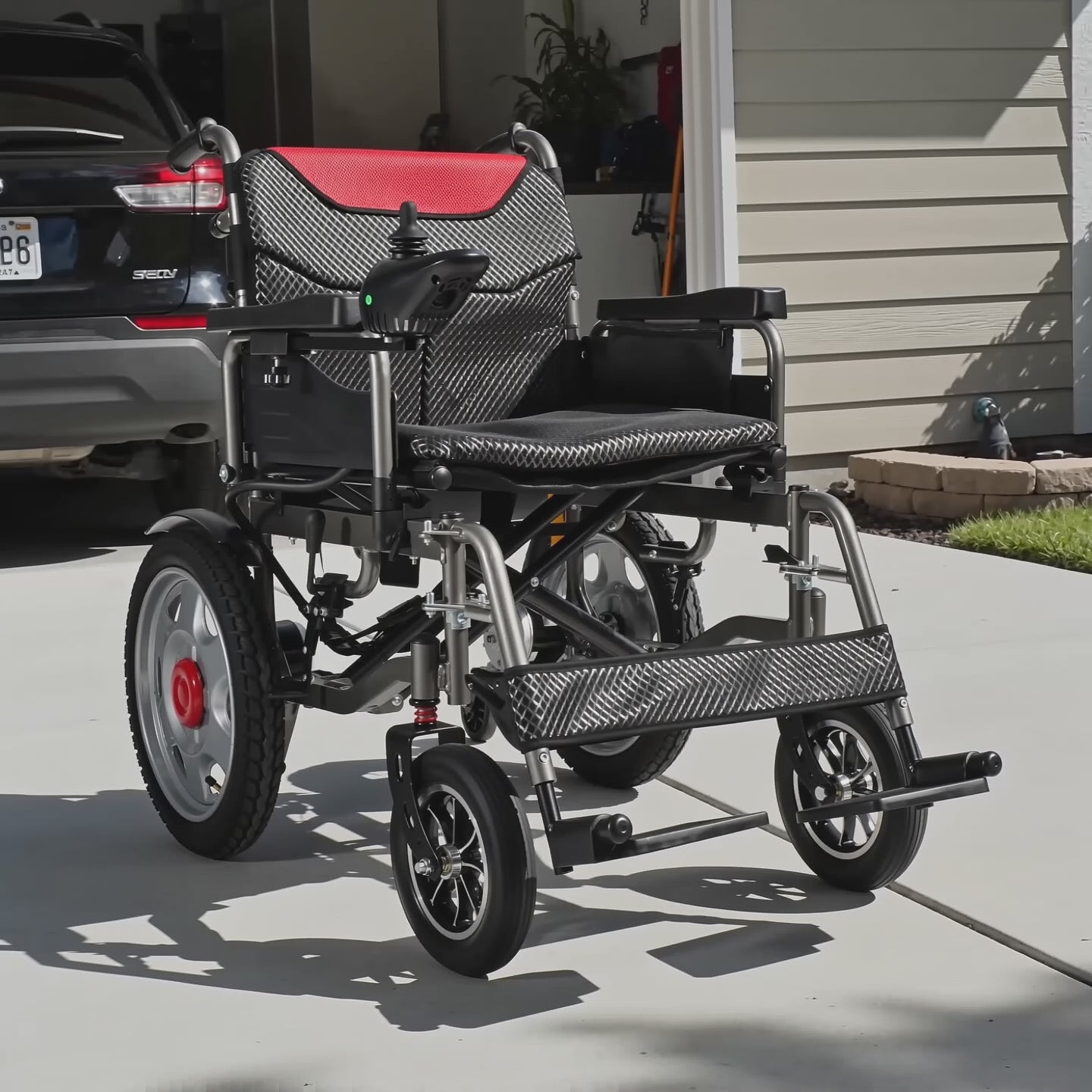 Anywell YS16-1 MAX real seated product demonstration video, stationary UGC-style home driveway scene