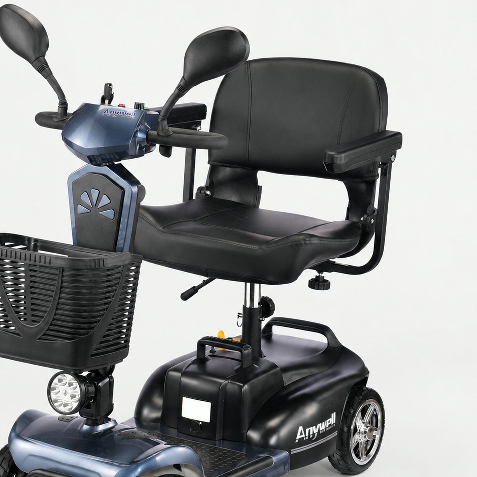 Anywell X-024 Wide Seat Electric Mobility Scooter - Graphite Blue