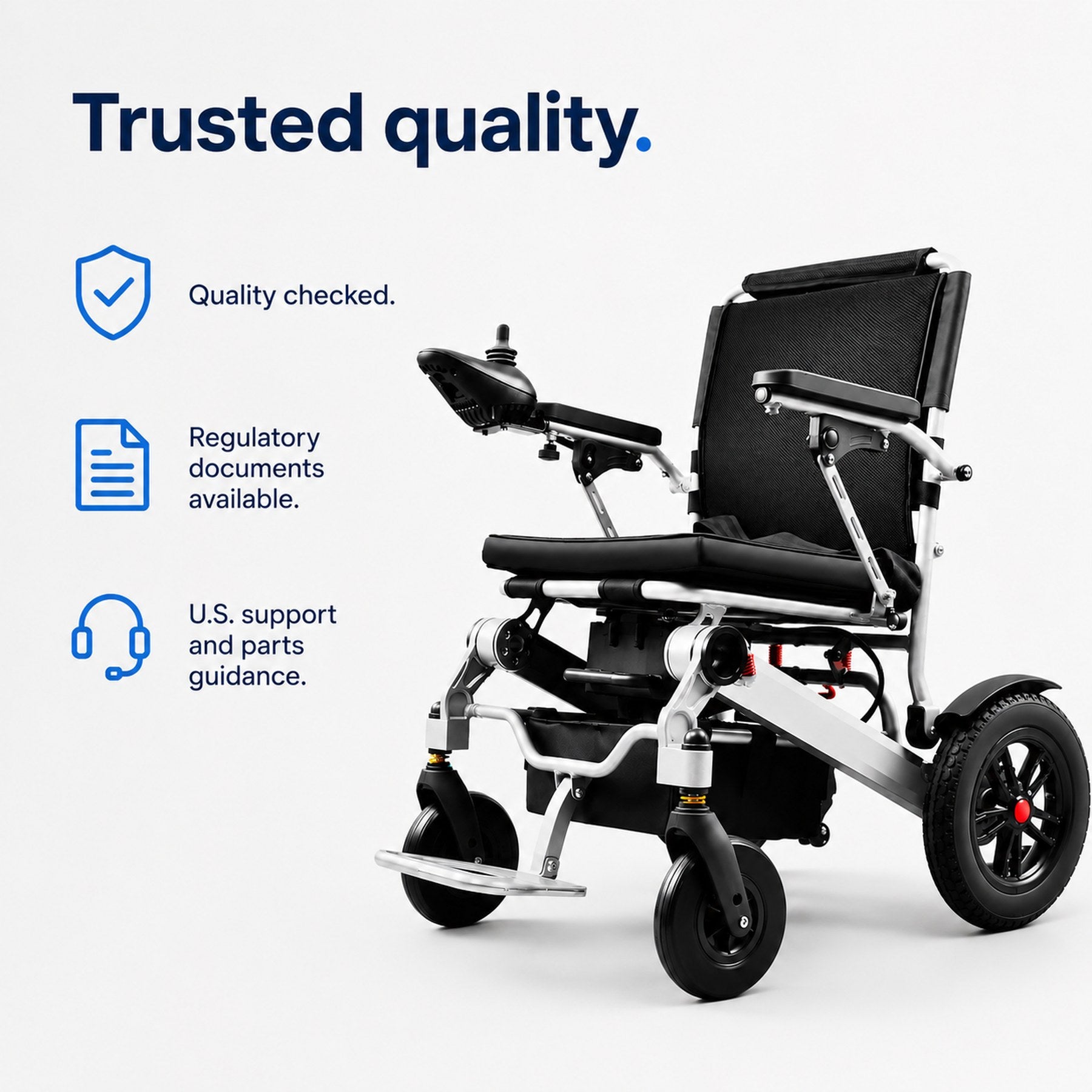 Anywell YA12-5 Long Range Electric Wheelchair - Lightweight Aluminum Alloy, Heavy Duty & Durable - Lowest Price (Limited Stock)