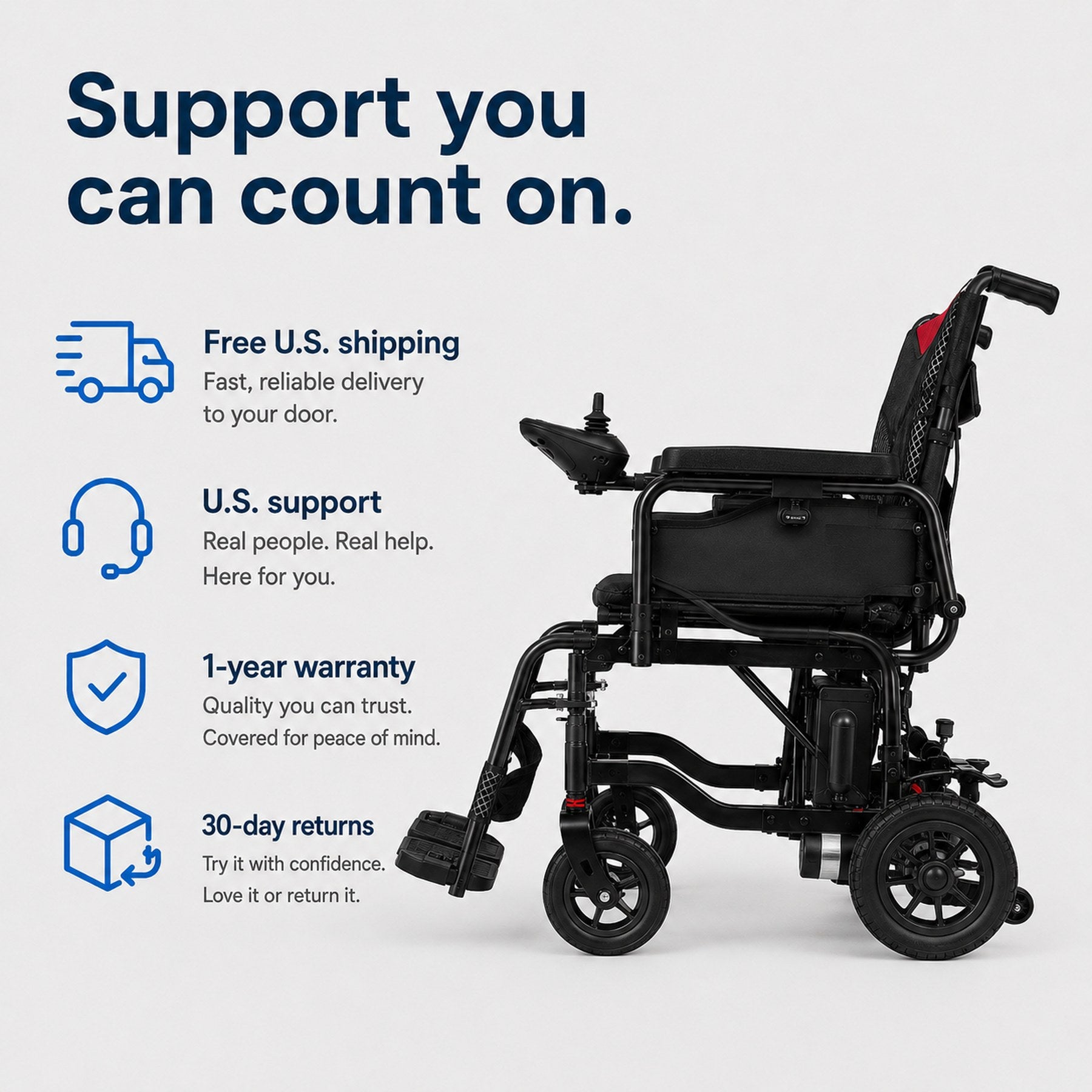 Anywell YS12-15 PLUS Foldable Lightweight Electric Wheelchair