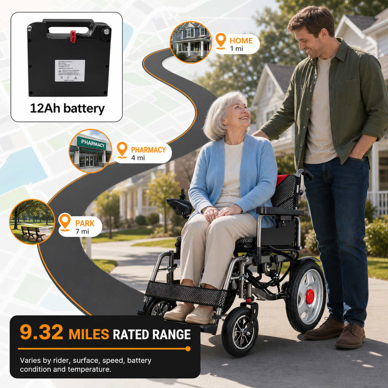 Anywell YS16-1 MAX Wide-Seat Power Wheelchair 12Ah