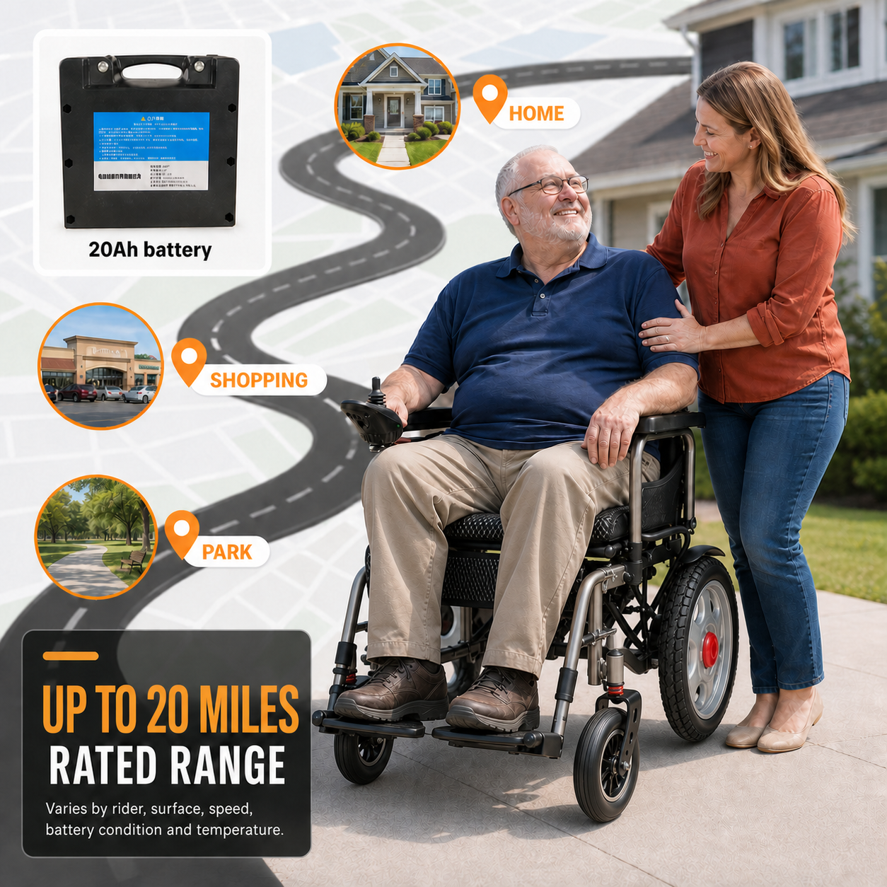 Anywell YS16-1 MAX Wide-Seat Power Wheelchair 20Ah
