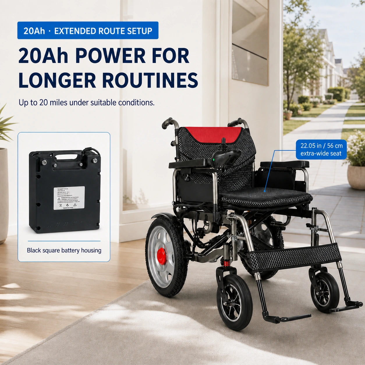 Anywell YS16-1 MAX Wide-Seat Power Wheelchair 20Ah