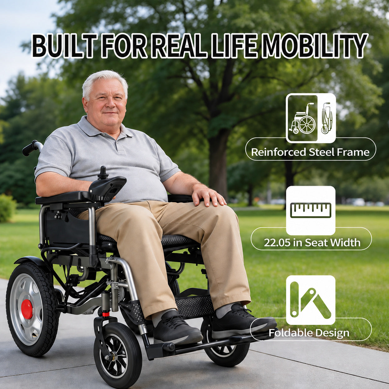 Anywell YS16-1 MAX Wide-Seat Power Wheelchair 12Ah